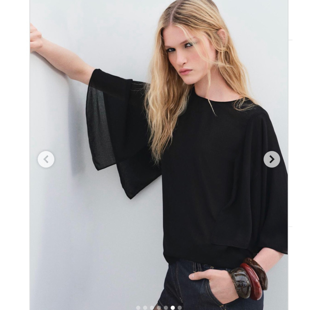 Zara Flowy Cape Blouse ZW Collection Size S